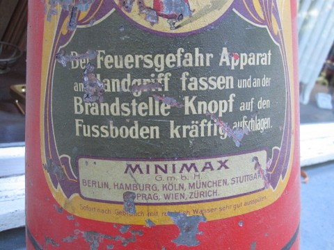 Feuerlöscher Minimax Feuerlöschapparat um 1910