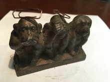 Büroklammer Halter magnetisch Gußskulptur drei Affen